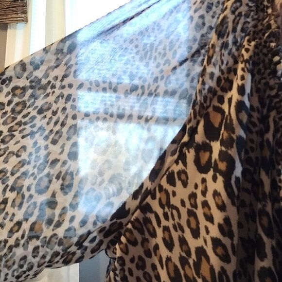 Studio A Women's Size XL 16-18 Cheetah Leopard Print Knee Length Flowy Dress - Picture 14 of 15